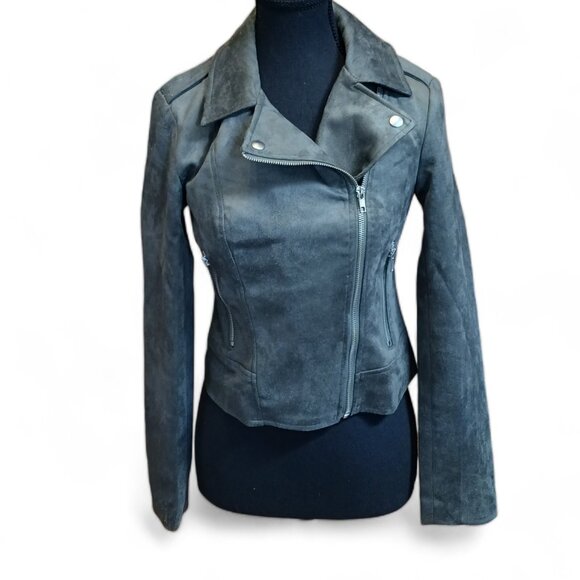 BB Dakota x Steve Madden Imitation Green Faux Suede Moto Jacket NWT Si… - Picture 5 of 16